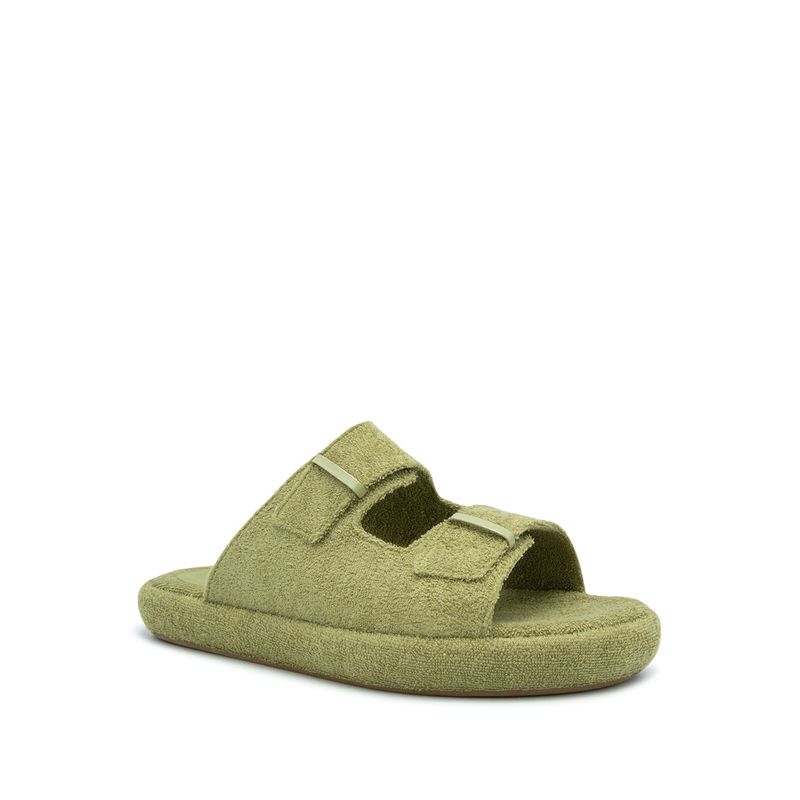 Ilio Smeraldo Womens Green Frankie Round Toe Platform Slip On Slide Sandals 39